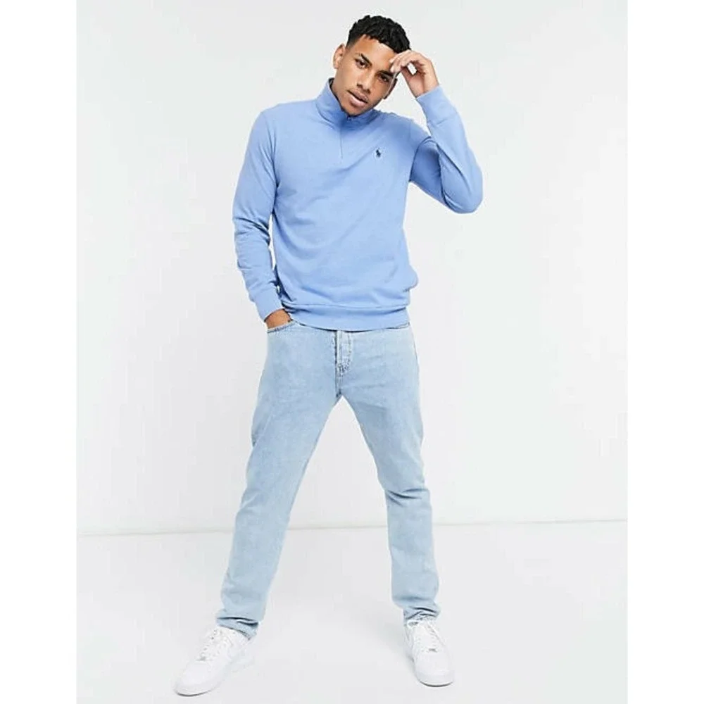 Polo Ralph Lauren Cotton Mesh Half Zip Pullover‎ Blue  Size XXL 2XL